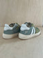 harry sneaker - mazaru groen, ecru strepen