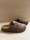 clogs - suede dark taupe