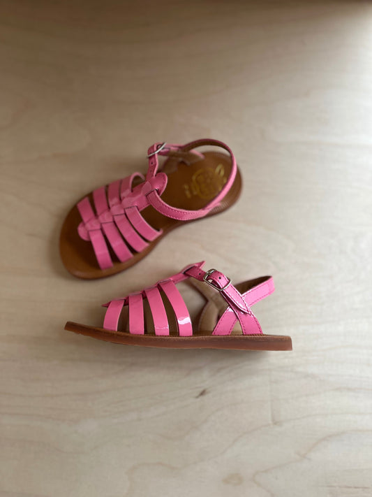 sandaal plagette strap - lakleder bubble gum