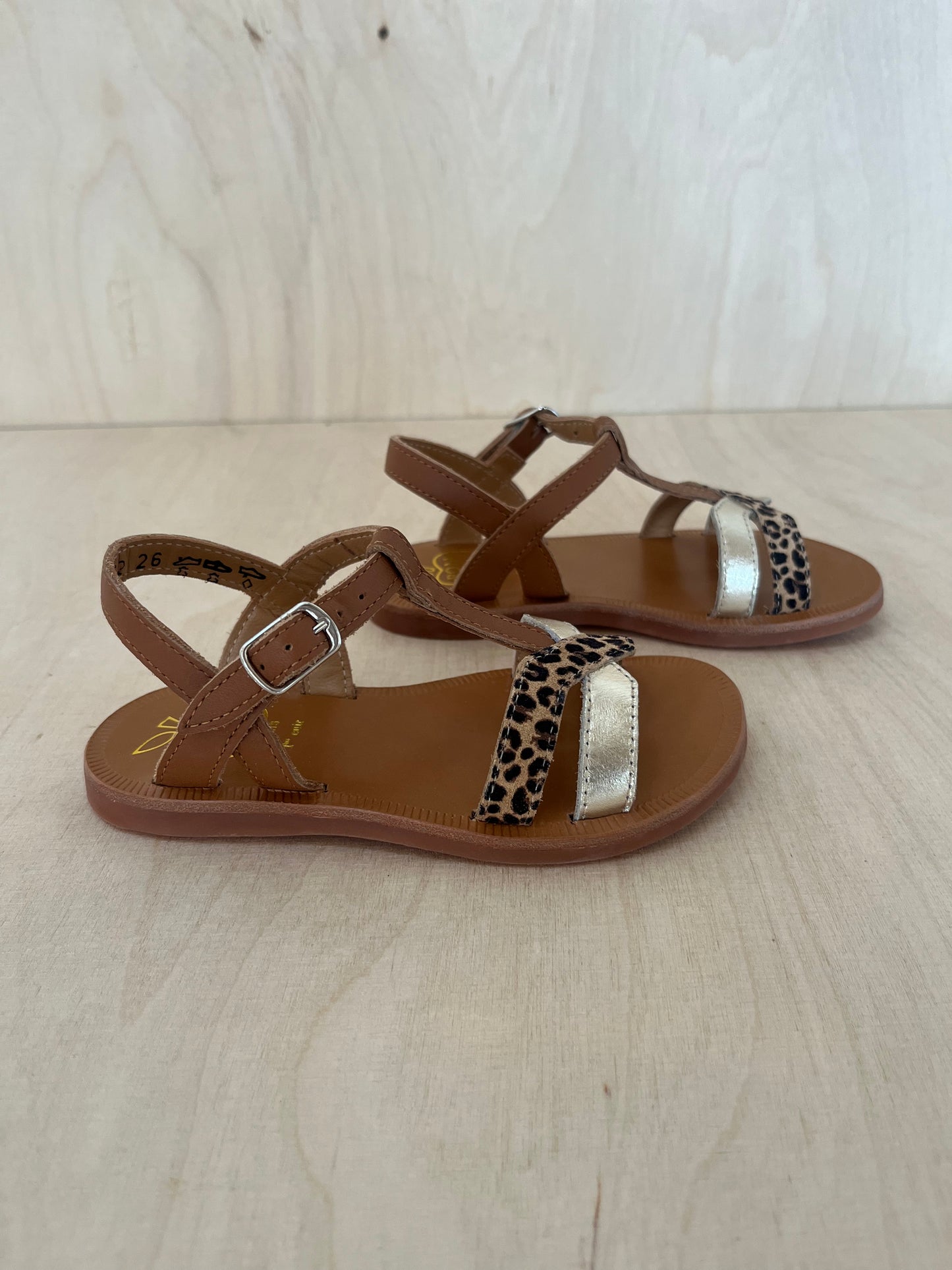 sandaal plagette salome tek - nappa camel leo