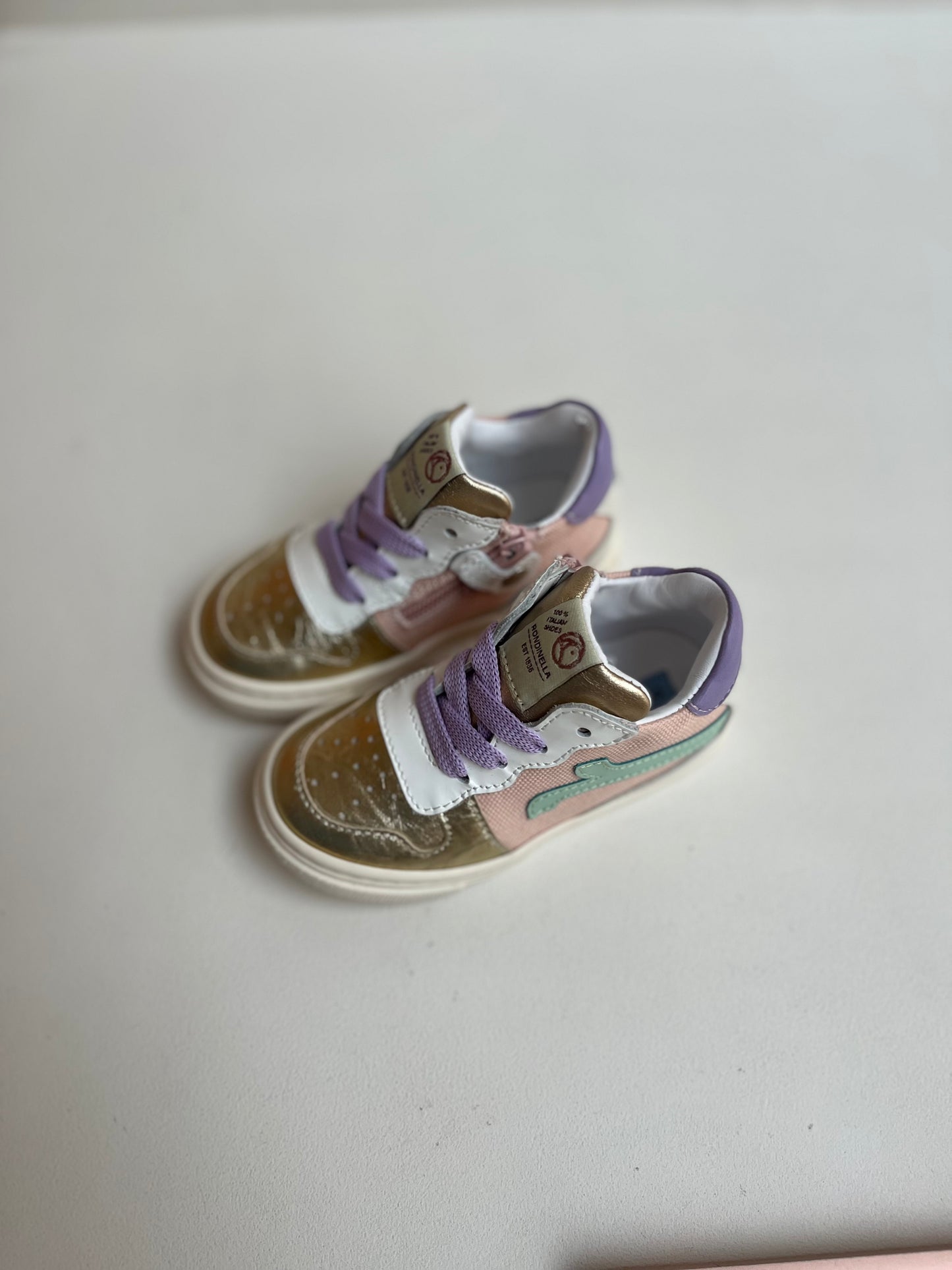 sneaker - platina, mintstreep, oudroze en lila