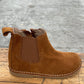 lage boot, nubuck bruin, rits