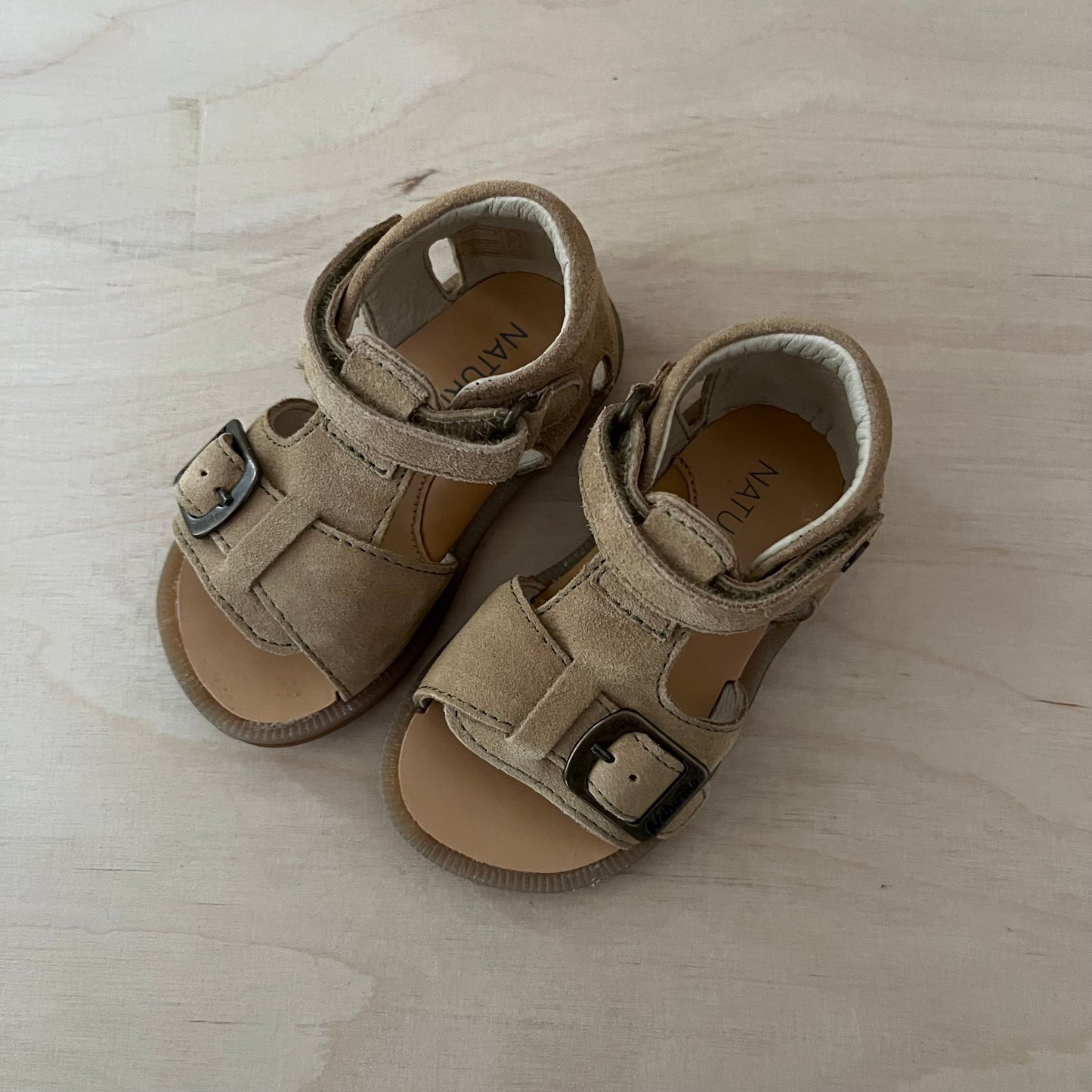 NATURINO - stapsandaal quarzo suede - sand militare