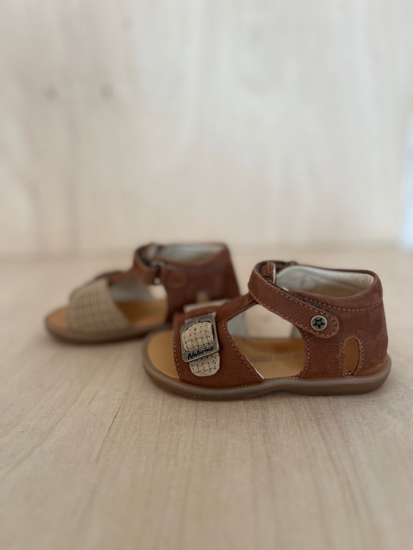 stapsandaal quarzo - nubuck brown, sand woven