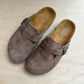 clogs - suede dark taupe