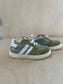 harry sneaker - mazaru groen, ecru strepen