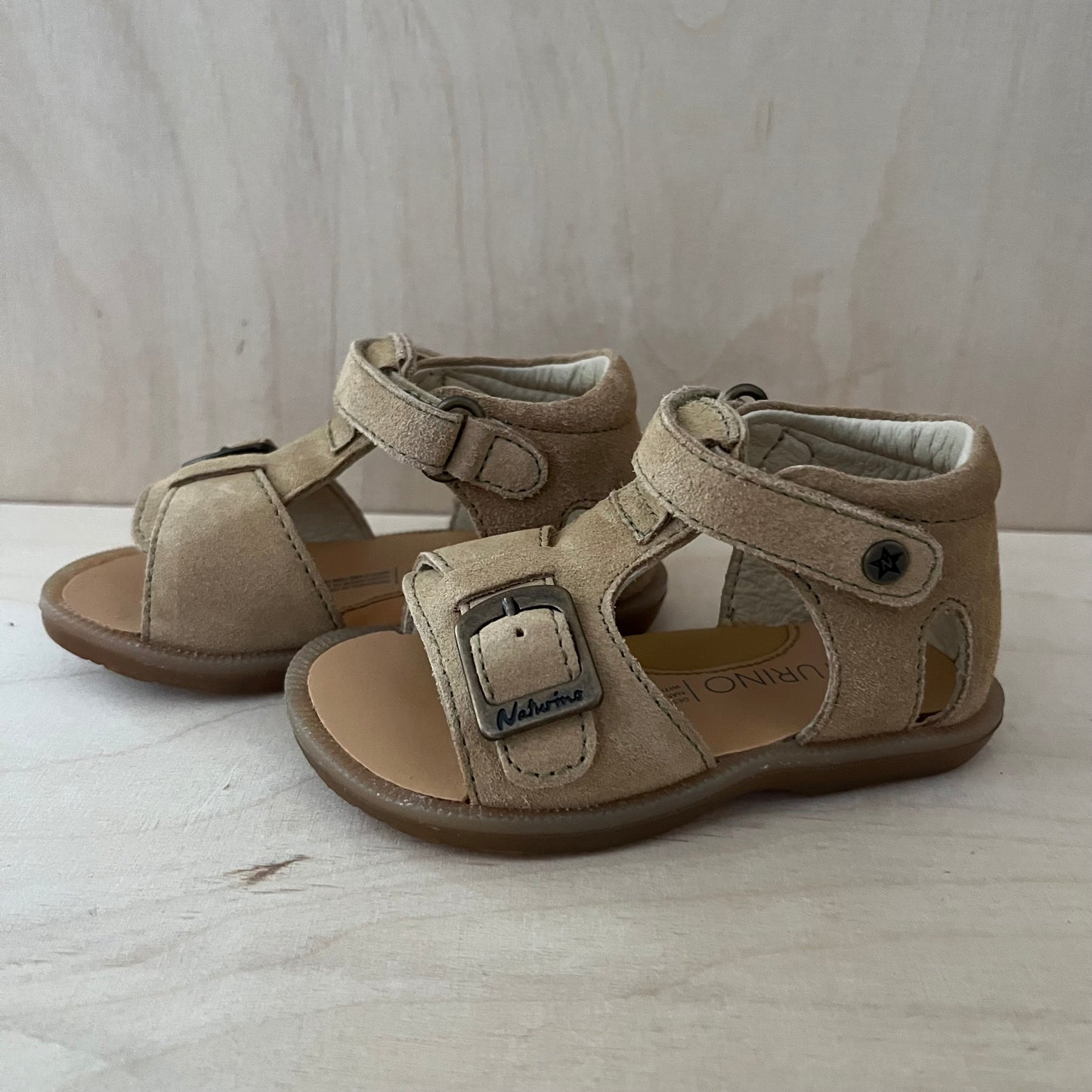 NATURINO - stapsandaal quarzo suede - sand militare