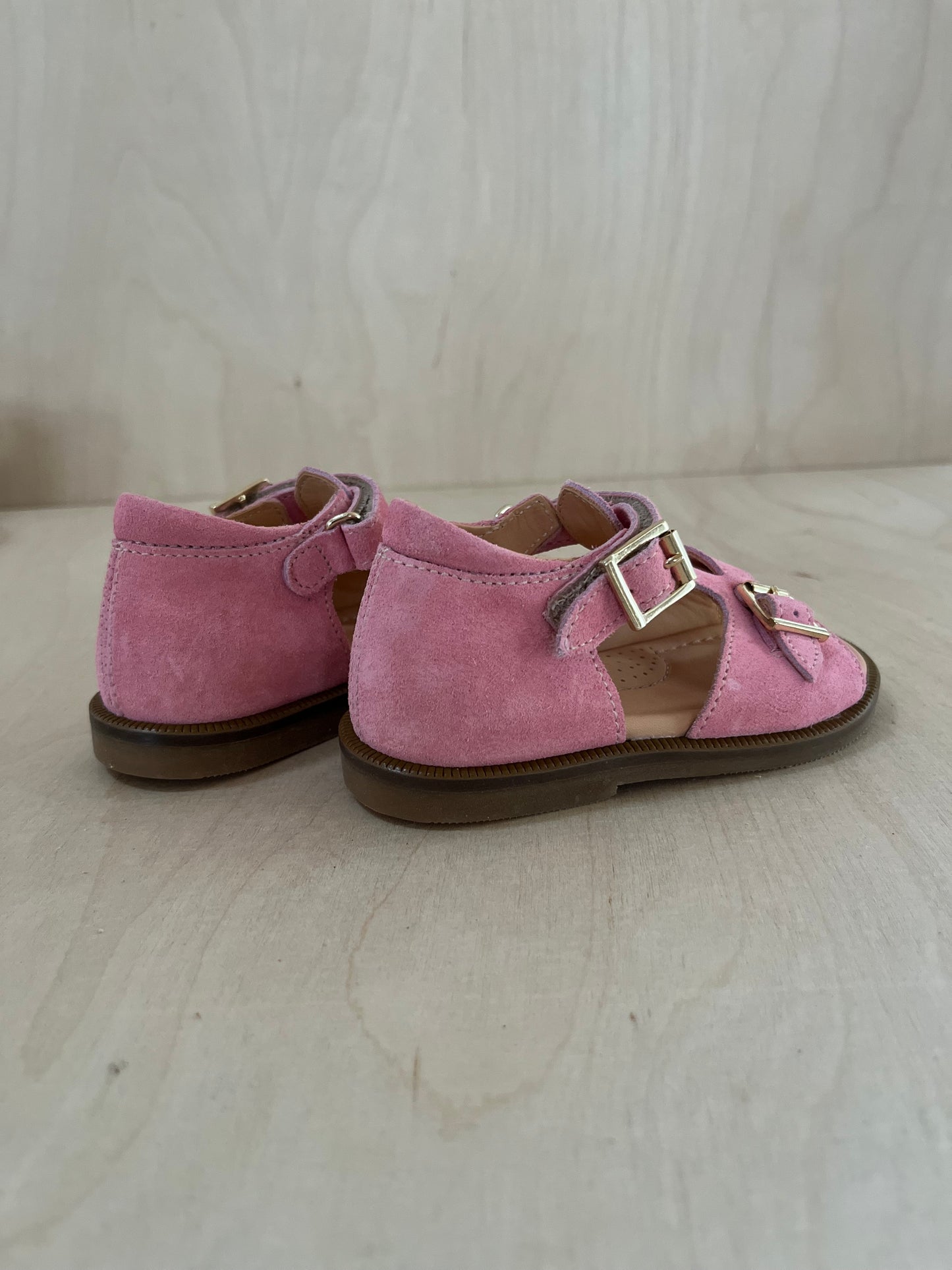 stapsandaal billie - velours pink