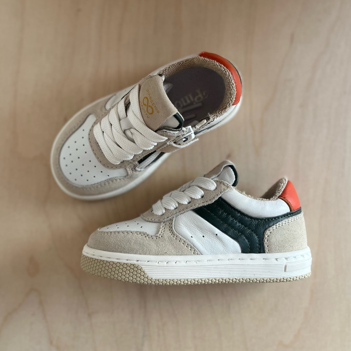 sneaker - beige, groen, oranje