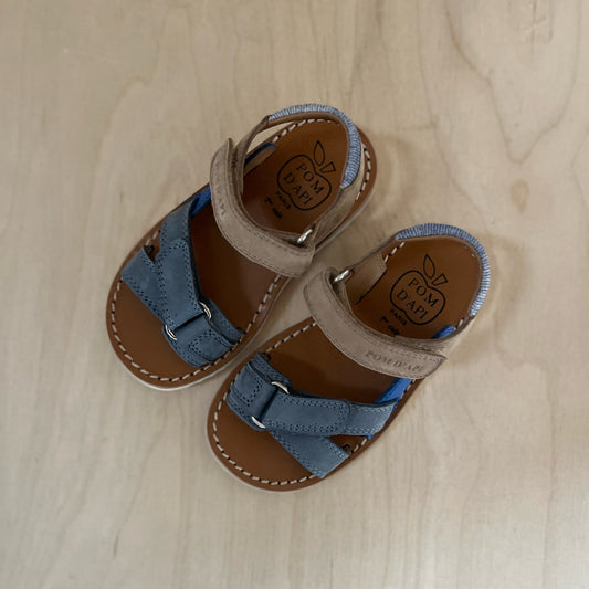 sandaal waff jimy - nubuck gris blue oceano