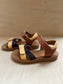 sandaal velcro - yellow, indigo, tan