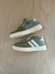 harry sneaker - mazaru groen, ecru strepen