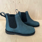 boot - gevet leder - teal - zwarte zool