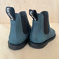 boot - gevet leder - teal - zwarte zool