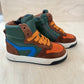 hightop sneaker - groen blauw bruin - oranje tip