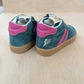 harry sneaker - zeegroen, paarse strepen - stapper