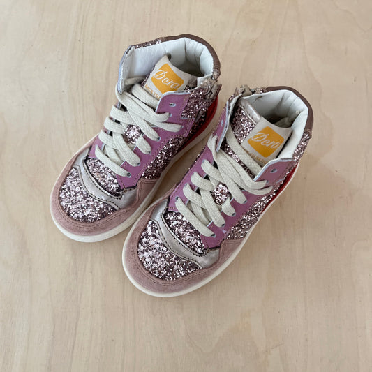 hightop sneaker - pink glitter