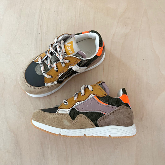 runner - beige, fluo oranje - stapper