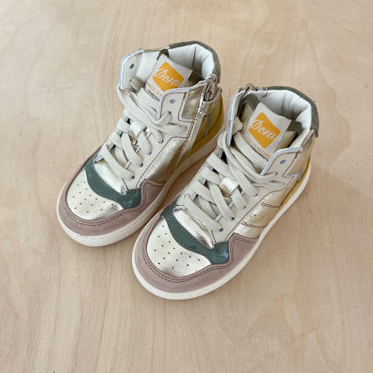 hightop sneaker - silver, yellow, pink