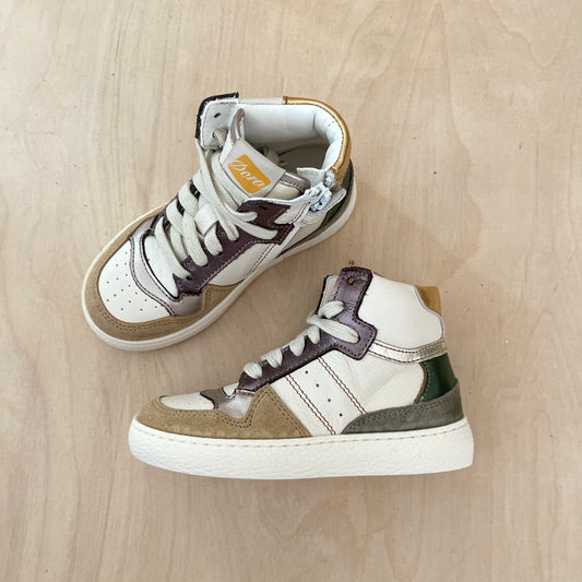 hightop sneaker - beige gold green