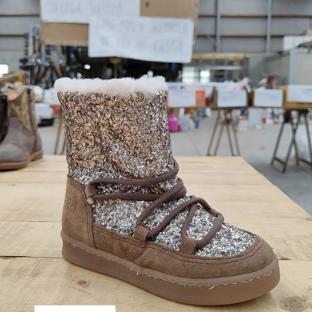 boot, suède met glitters