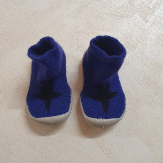 pantoffel blauw zwarte ster